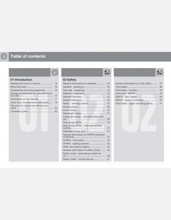 2014 volvo s80 owners manual lhd&rhd